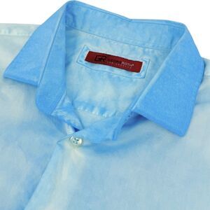 NEW Georg Roth LA Men's Pima Garment Dyed Long Sleeve Shirt Turquoise XL